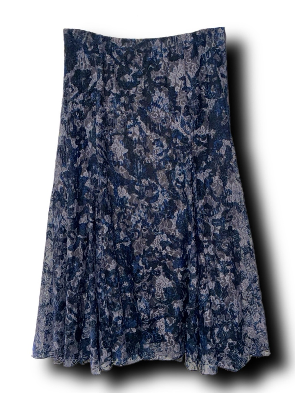 Vintage Y2K Coldwater Creek Lace & Mesh Overlay Whimsigoth Fairycore Midi Skirt